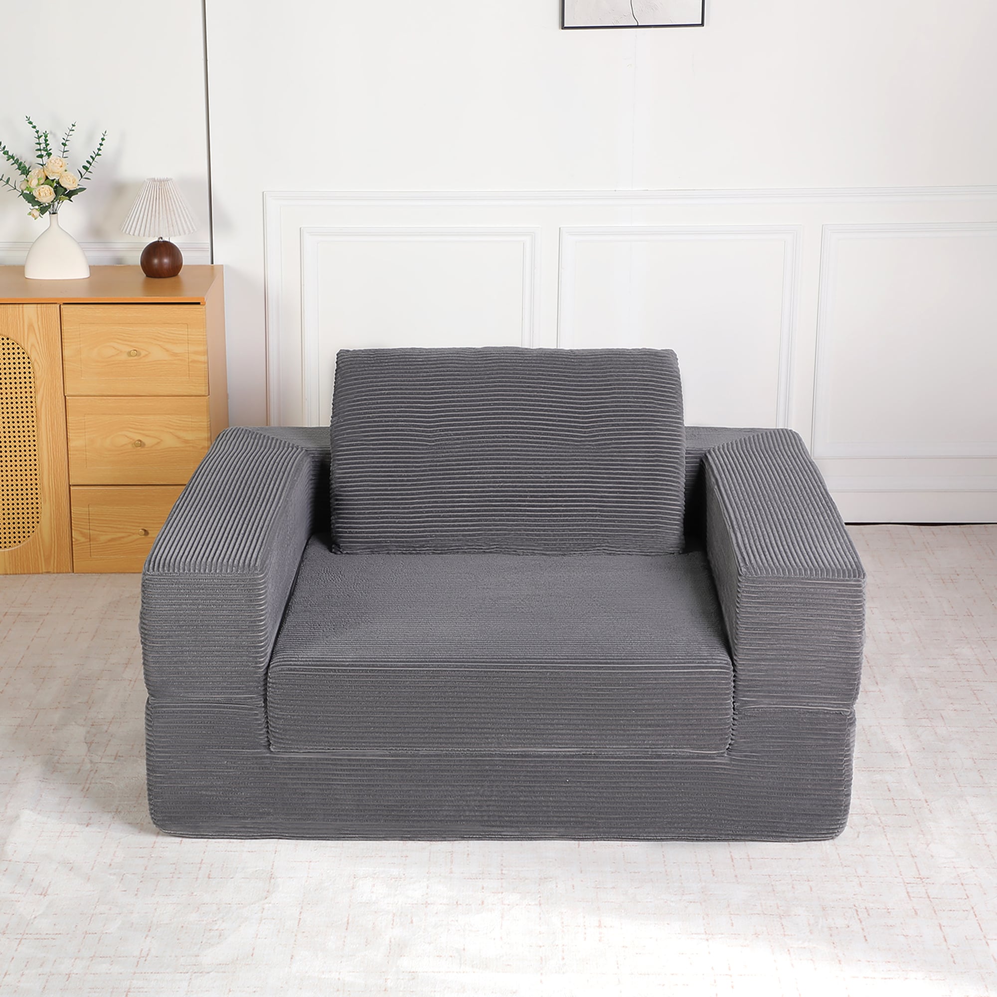 Compression Sofa Bed For Adults And Pets Modern Floor Couch Grey_voghion.com